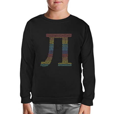 Matematik - Pi 15 Siyah Çocuk Sweatshirt