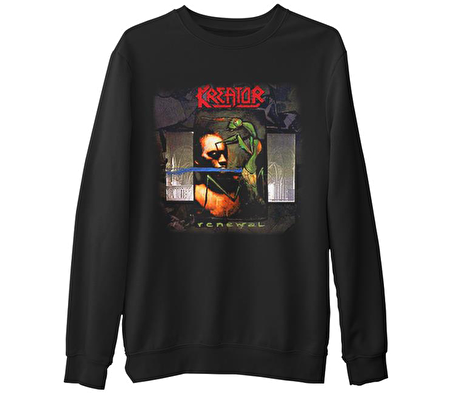 Kreator - Renewal  Siyah Erkek Kalın Sweatshirt