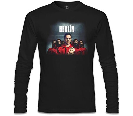 La Casa De Papel - Berlin Red Siyah Erkek Sweatshirt