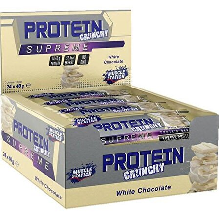 Muscle Station Supreme Crunchy Protein Bar 40 Gr 24 Adet -WHİTE ÇİKOLATA