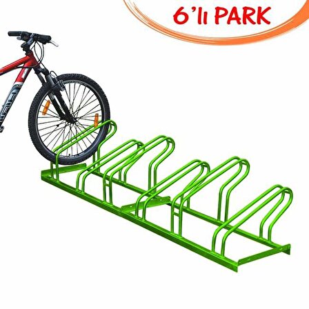 Bisiklet Park Yeri 6’lı 40×220 cm Yeşil