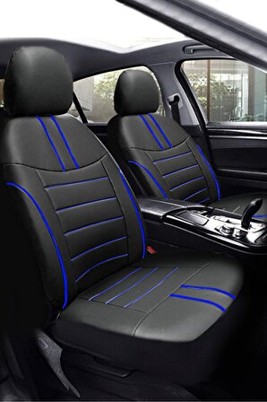 Hyundai Accent Era Sedan 2006-2011 Aracınıza Uyumlu Koltuk Kılıfı Luxe Deri Siyah Mavi