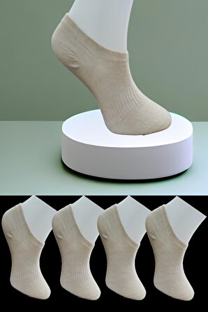Dikişsiz 4 Çift Penye Spor Ayakkabıdan Görünmeyen Snekers Sıfır Boy Çorap