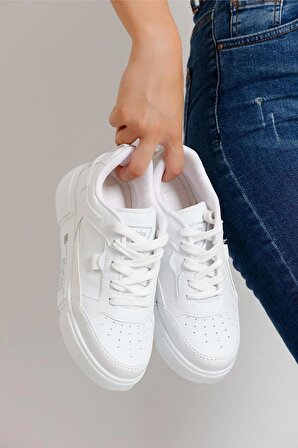 Ortopedik Taban Rahat Günlük Beyaz Kadın Sneaker 