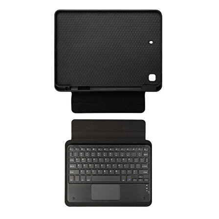 Apple iPad 10.2 (8.Nesil) Zore Border Keyboard Bluetooh Bağlantılı Standlı Klavyeli Tablet Kılıfı