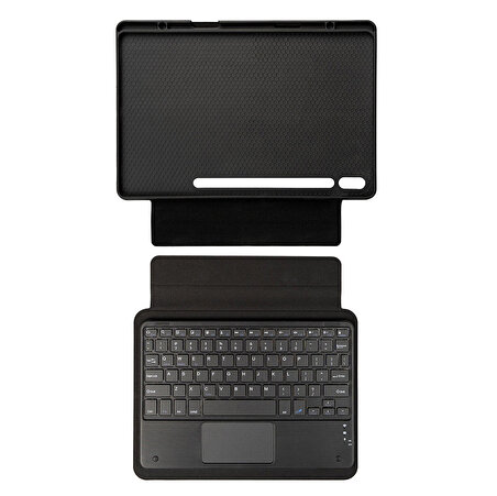 Samsung Galaxy Tab S7 FE LTE (T737-T736-T733-T730) Zore Border Keyboard Bluetooh Bağlantılı Standlı Klavyeli Tablet Kılıfı