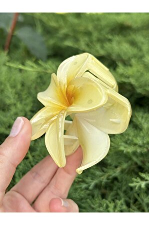 Lotus Çiçek Mandal Sarı Toka - Büyü Boy 7 Cm