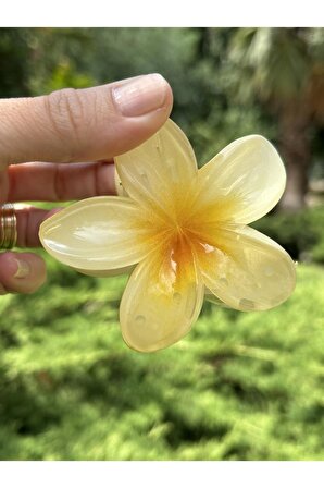 Lotus Çiçek Mandal Sarı Toka - Büyü Boy 7 Cm