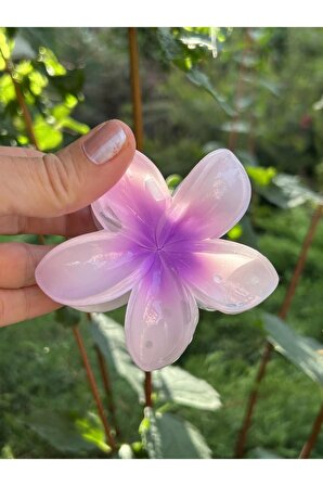 Açık Mor Çiçek Hibisküs Büyük Boy Mandal Toka