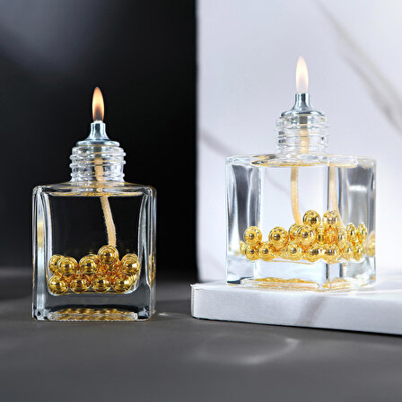 impeRiums Golden Pearl Kare Dekoratif Kandil Mum 2'Li Set ( 2 x 100 ml )