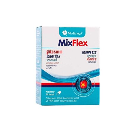 Mixflex Multivitamin, Tip 2 Kolajen Ve Multimineral İçeren Gıda Takviyesi 60 Kapsül