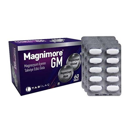 Tab İlaç Magnimore GM Magnezyum İçeren Takviye Edici Gıda 60 Tablet