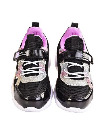 Kız Çocuk Siyah / Pembe Hafif Esnek EllaGirl Spor Ayakkabı 