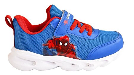 Erkek Çocuk Mavi / Siyah Işıklı Spor Ayakkabı Hafif Sneaker