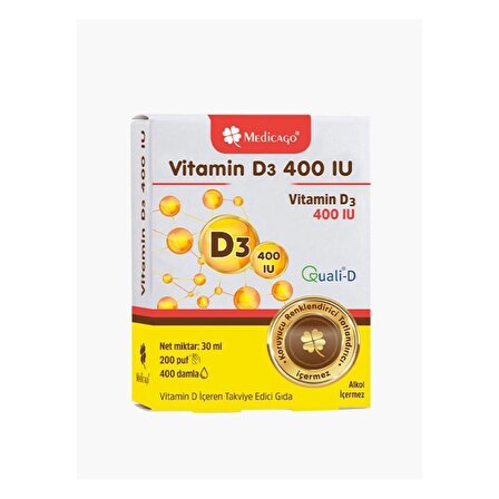 Vitamin D3 400IU İçeren Takviye Edici Gıda 30ml