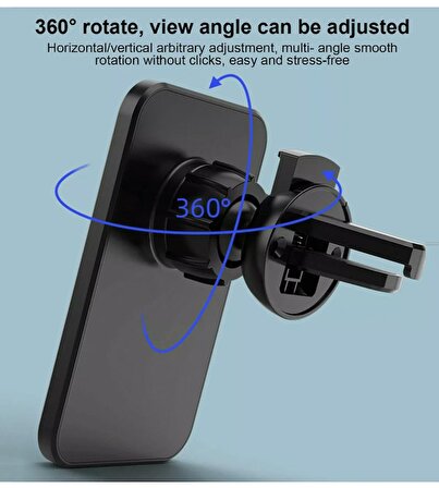 360 Rotasyon 15W  Magsafe Kablosuz Şarj Oto Araç İçi Telefon Tutucu  Hızlı Şarj Manyetik Tutucu