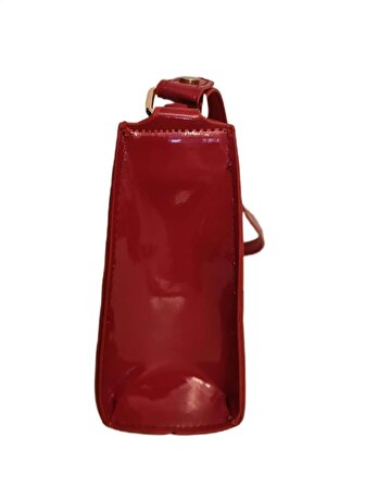 Nuba Bag RUGY - MB1001 Kırmızı Suni Derili Tek Bölmeli Manyetik Çıtçıt Kapaklı ve Fermuarlı Çıkarılabilir ve Ayarlanabilir Omuz Askılı Kulplu Kadın El ve Omuz Çantası