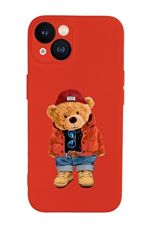 iPhone 13 Uyumlu Teddy Bear Desenli Kamera Lens Korumalı Darbe Emici Premium Silikonlu Kılıf