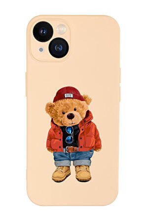 iPhone 13 Uyumlu Teddy Bear Desenli Kamera Lens Korumalı Darbe Emici Premium Silikonlu Kılıf