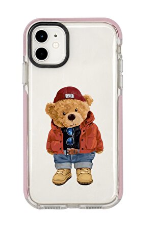iPhone 12 Mini Teddy Bear Candy Bumper Silikonlu Telefon Kılıfı