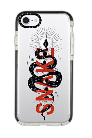 iPhone 7 Casetify Snake Desenli Anti Shock Premium Silikonlu Siyah Kenar Detaylı Telefon Kılıfı