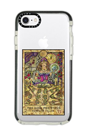iPhone 6 Casetify The High Priestess Desenli Anti Shock Premium Silikonlu Siyah Kenar Detaylı Telefon Kılıfı
