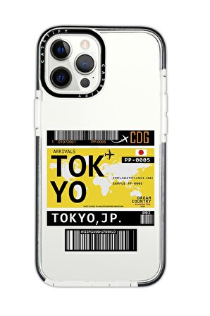 iPhone 12 Pro Casetify Tokyo Desenli Anti Shock Premium Silikonlu Siyah Kenar Detaylı Telefon Kılıfı
