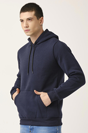 Mascarano Erkek Kalın Kapüşonlu Basic Sweatshirt