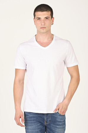 Mascarano %100 Pamuk Basic 2'li Erkek T-Shirt Siyah/Beyaz