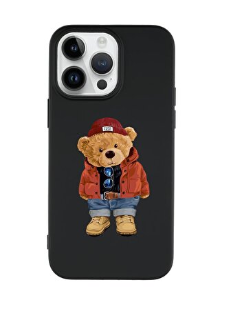 iPhone 14 Pro Max Uyumlu Teddy Bear Desenli Premium Silikonlu Lansman Telefon Kılıfı