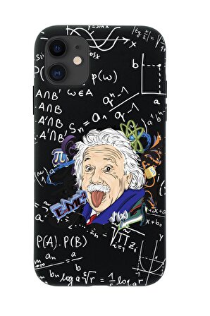 iPhone 12 Mini Einstein In Formula Desenli Premium Silikonlu Telefon Kılıfı