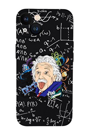 iPhone 13 Einstein In Formula Desenli Kamera Korumalı Premium Silikonlu Telefon Kılıfı