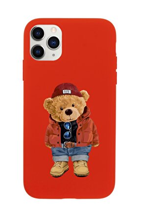 iPhone 11 Pro Teddy Bear Premium Silikonlu Telefon Kılıfı