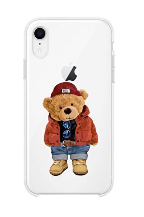 iPhone Xr Teddy Bear Premium Şeffaf Silikon Kılıf