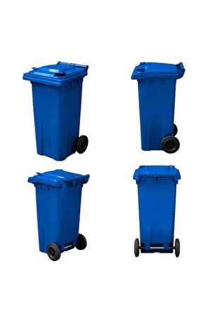 MAVİ Plastik Çöp Konteyneri 120 Litre Konteyner - A+ Isıya Karşı Dayanıklı Malzeme - MAVİ