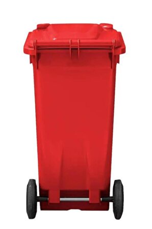Kırmızı Plastik Çöp Konteyneri 120 Litre Konteyner - Isıya Karşı Dayanıklı Malzeme