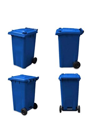 MCK   MAVİ Plastik Çöp Konteyneri 240 Litre Konteyner - A+ Isıya Karşı Dayanıklı Malzeme - Mavi