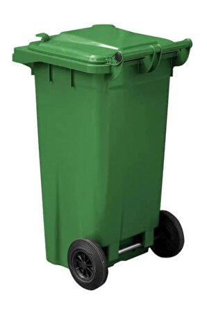 MCK  Yeşil Plastik Çöp Konteyneri 120 Litre Konteyner - A+ Isıya Karşı Dayanıklı Malzeme - Yeşil
