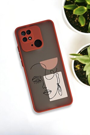 Xiaomi Redmi 10C Uyumlu Women Art Desenli Buzlu Şeffaf Lüx Telefon Kılıfı