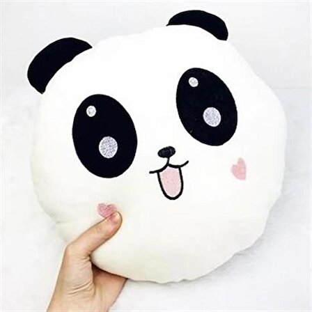 Marydien  Kalpli Yanaklı Sevimli Panda Yastık