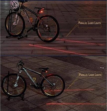 Marydien Çok Fonksiyonlu Pilli Bisiklet Led Lazer Işığı Arka Stop Lambası