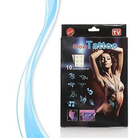 Marydien Kanserojen Madde İçermeyen Geçici Fosforlu Dövme Sticker Seti