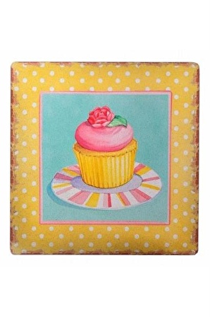 Marydien Decotown Duvar Panosu 40*40 Cup Cake Muffin Motifli Duvar Süsü