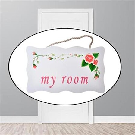 Marydien Decotown My Room Benim Odam Dekoratif Çiçek Desenli Kapı Askısı