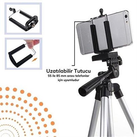 Marydien 360 Derece Ayarlanabilir Katlanabilir Profesyonel Çekime Uygun 65 cm Ayaklı Tripod