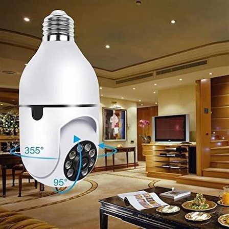 Marydien WiFi 360 Panoramik Ampul Kamera Gece Görüş Ses Akıllı Hareket Algılayıcı