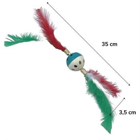  Tüylü Püsküllü Kedi Oyuncağı Dikkat Çekici Renkli Sevimli Evcil Hayvan Oyuncağı