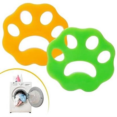 Marydien 2 Adet Evcil Hayvanlar ve Çamaşır Makinesi İçin Pati Şekilli Renkli Tüy Temizleme Aparatı