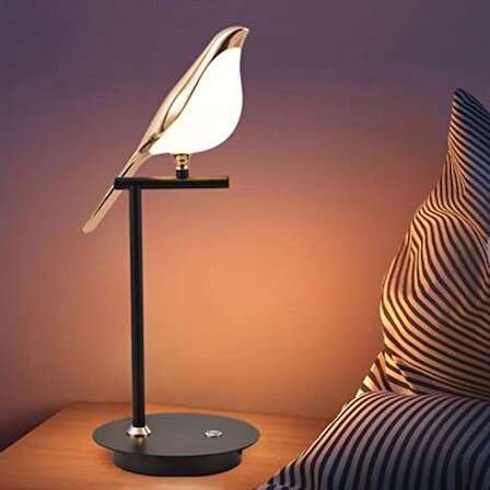 Marydien  Saksağan Kuş Modeli Tekli Dokunmatik Aydınlatma Masa Üstü Gece Lambası Göz Korumalı Abajur