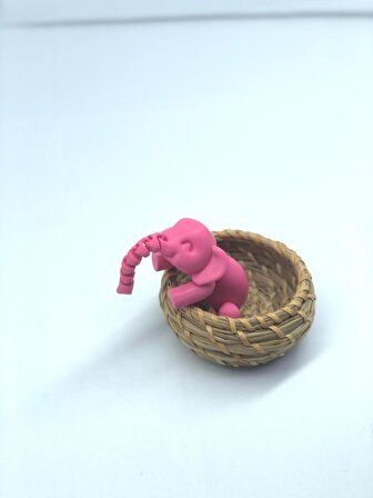 3D Hareketli Oyuncak Fil & Dekor - Pembe